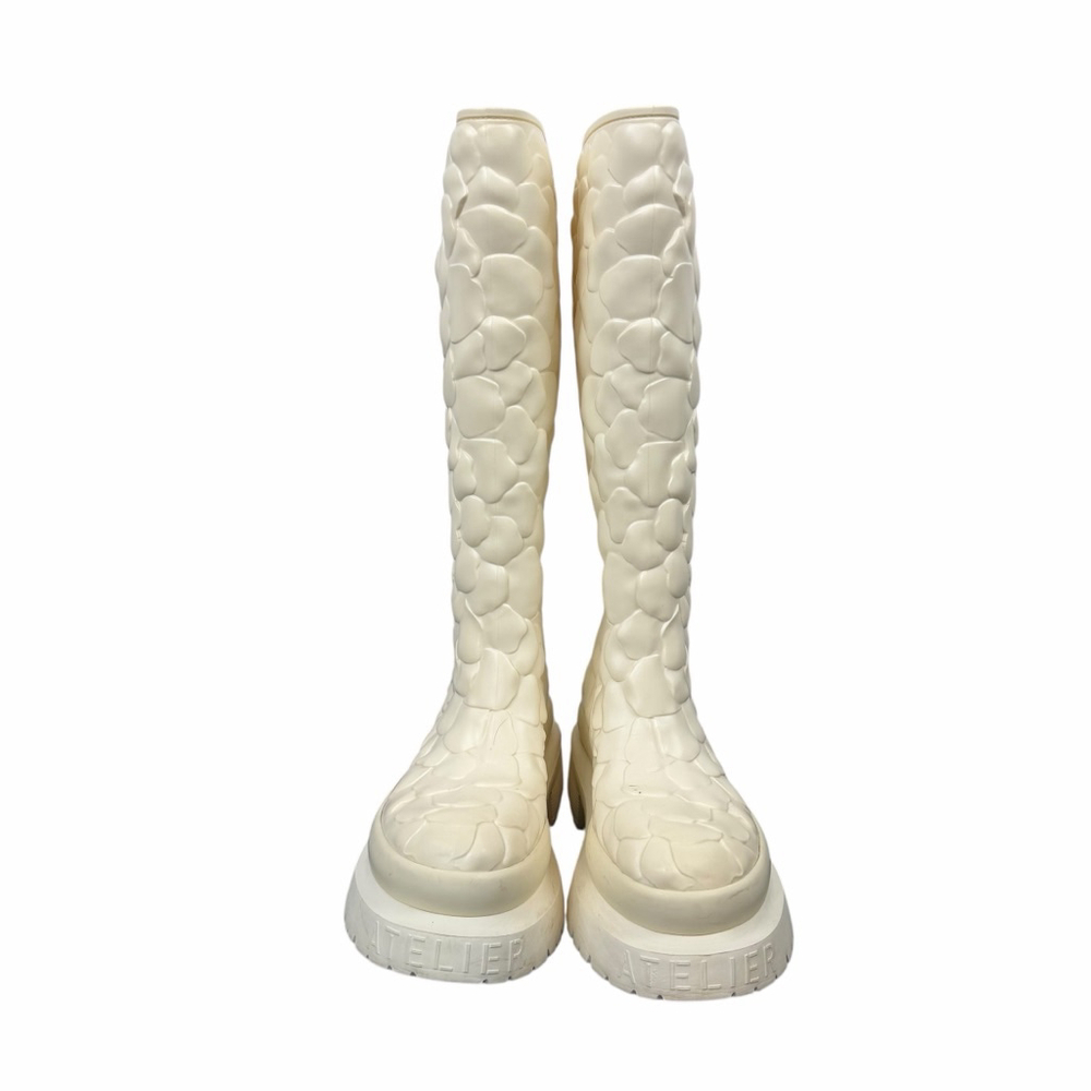 Valentino Garavani Boots 100% Authentic 3D Floral Roses Knee-High White 6 Luxury - Picture 6 of 16